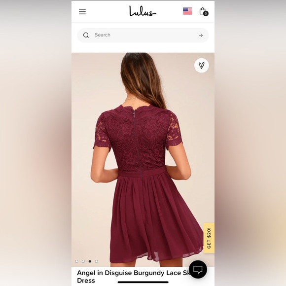 Burgundy mini dress. - Picture 3 of 4